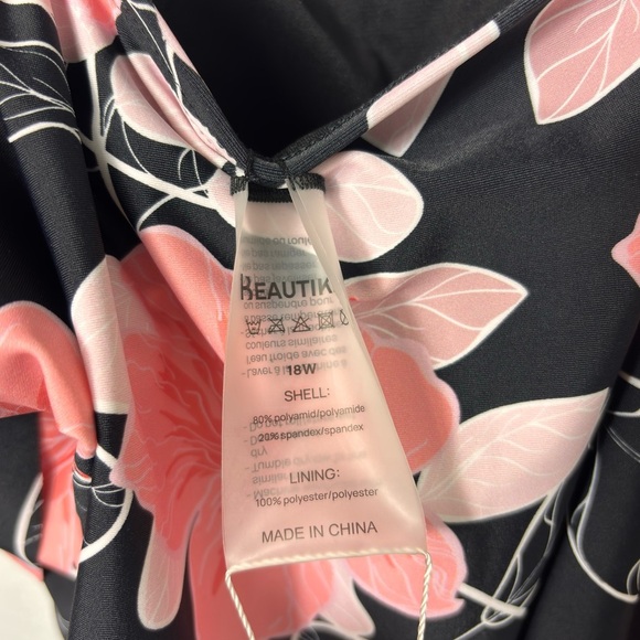 BEAUTIKINI RUFFLE FLORAL PRINT SWIMMING WOMEN TANKINI PLUS SIZE 18W NEW - Picture 3 of 5